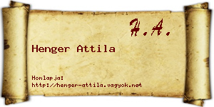 Henger Attila névjegykártya